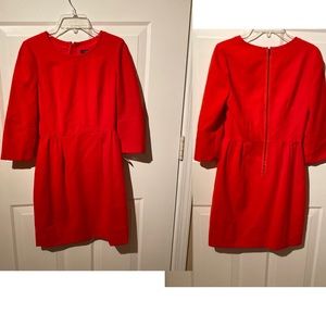 J. Crew orange wool blend dress.